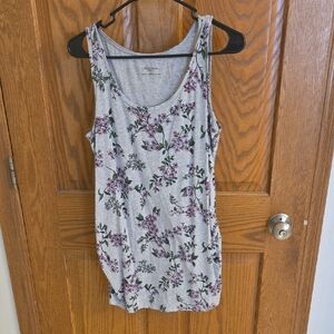 Maternity Floral Scoop Neck Tank Top